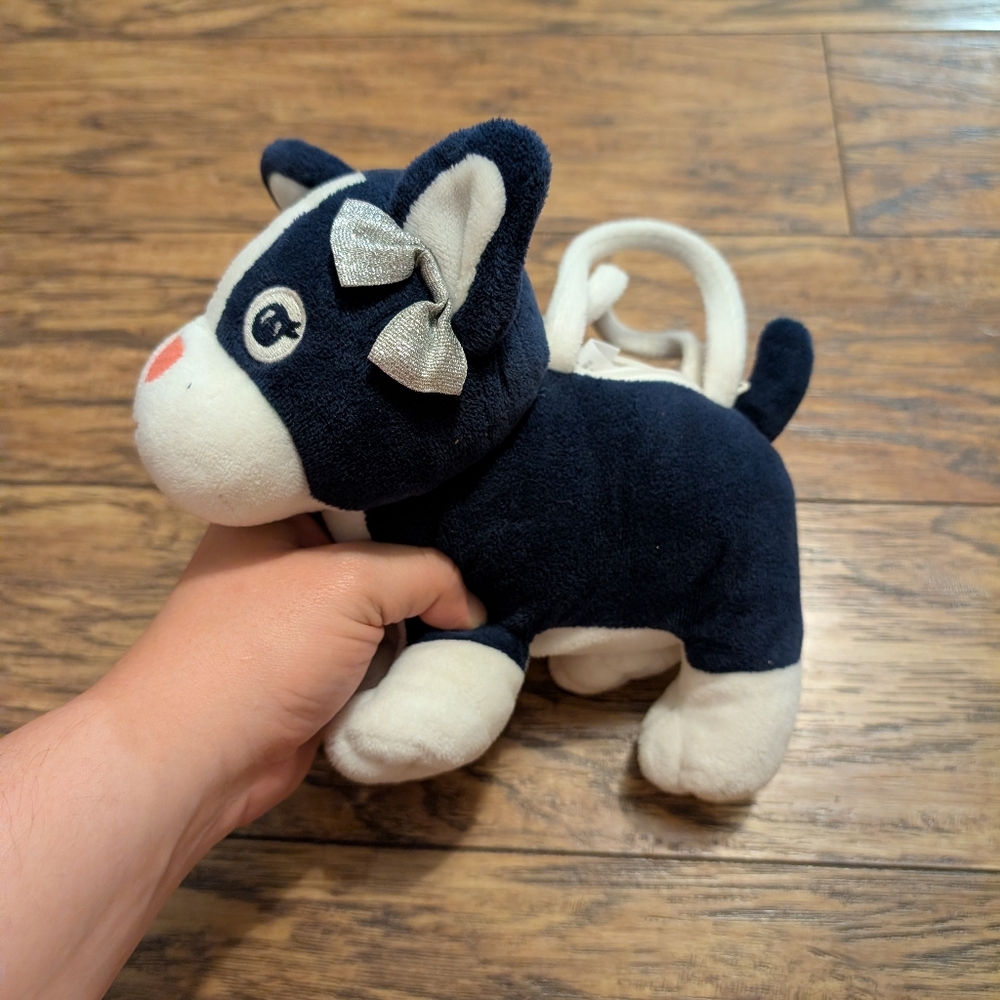 💥3/$24 Gymboree Navy French Bull‎ Dog Plush Purse